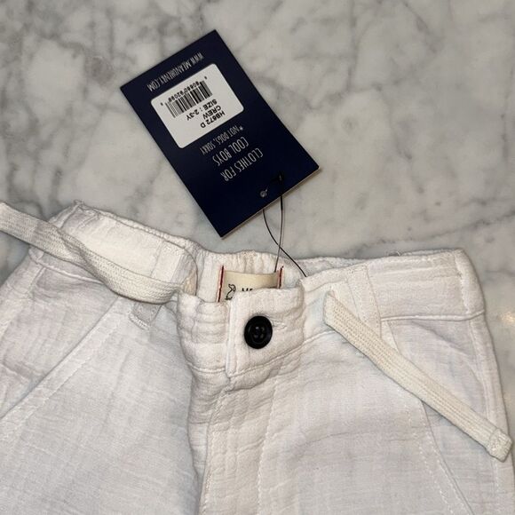 Me + Henry White Linen Blend Shorts 2/3Y - Picture 4 of 6